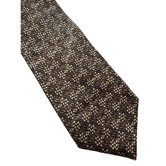 Vintage Kasper Taupe Neutral Silk Necktie - Picture 1 of 3